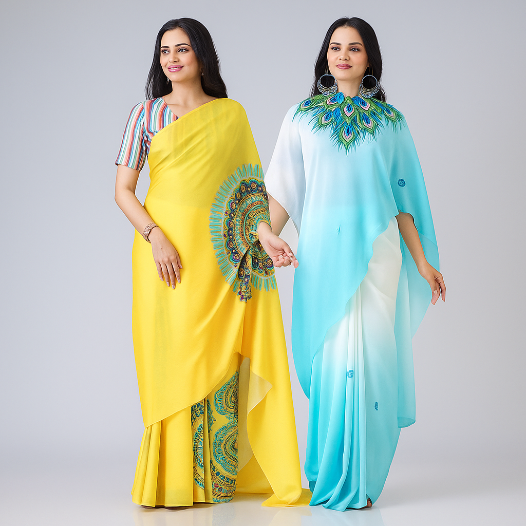 Vastrikaara Premium Designer Saree – Pack of 2 | Limited Edition Combo