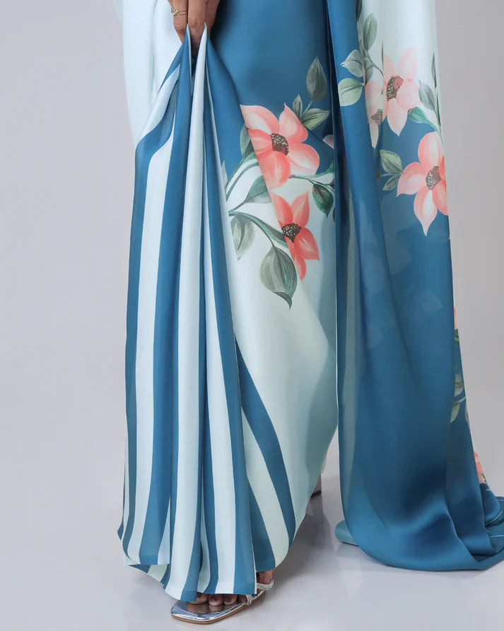 Vastrikaara Premium Blue Designer Saree Combo – Pack of 2