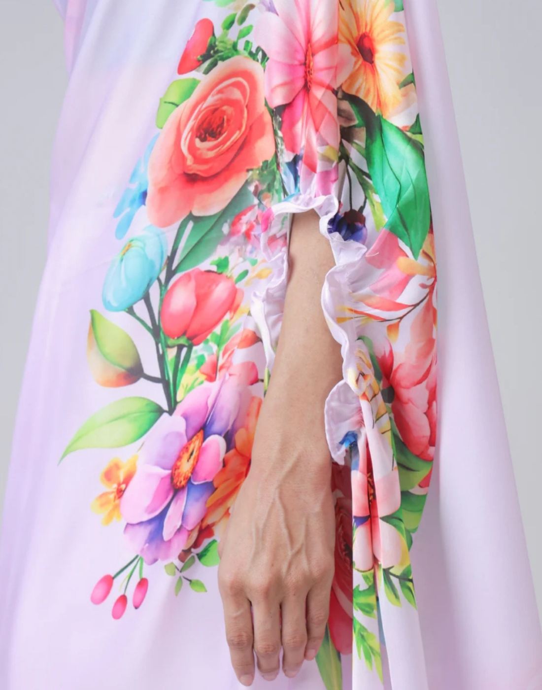 Hosita Blooming Multi-Color Floral Freehand Saree