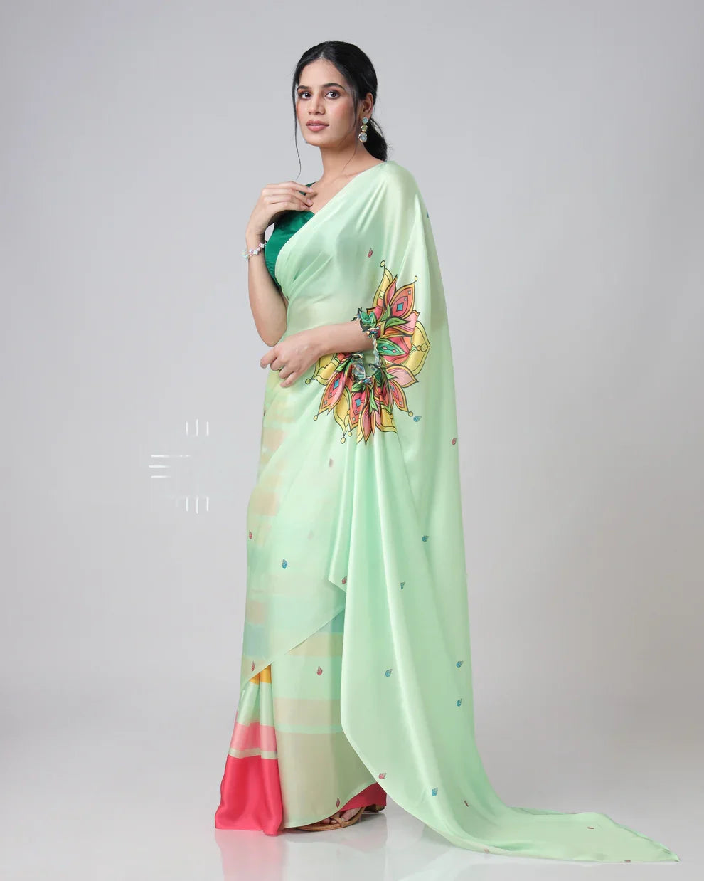 Vastrikaara Social Media Icon Mandalaa Stripes Freehand Designer Saree