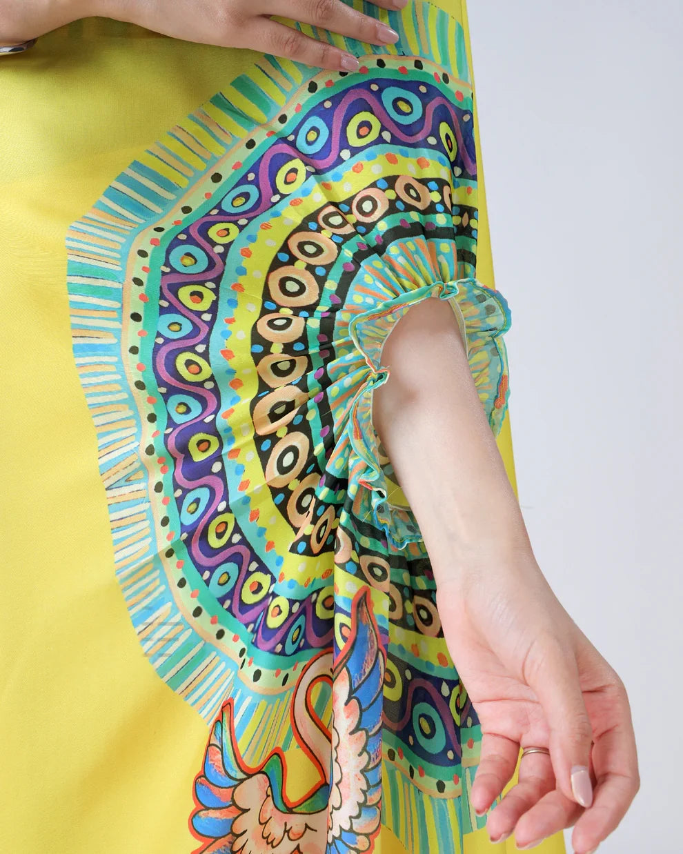 Vastrikaara Yellow Traditional Freehand Saree