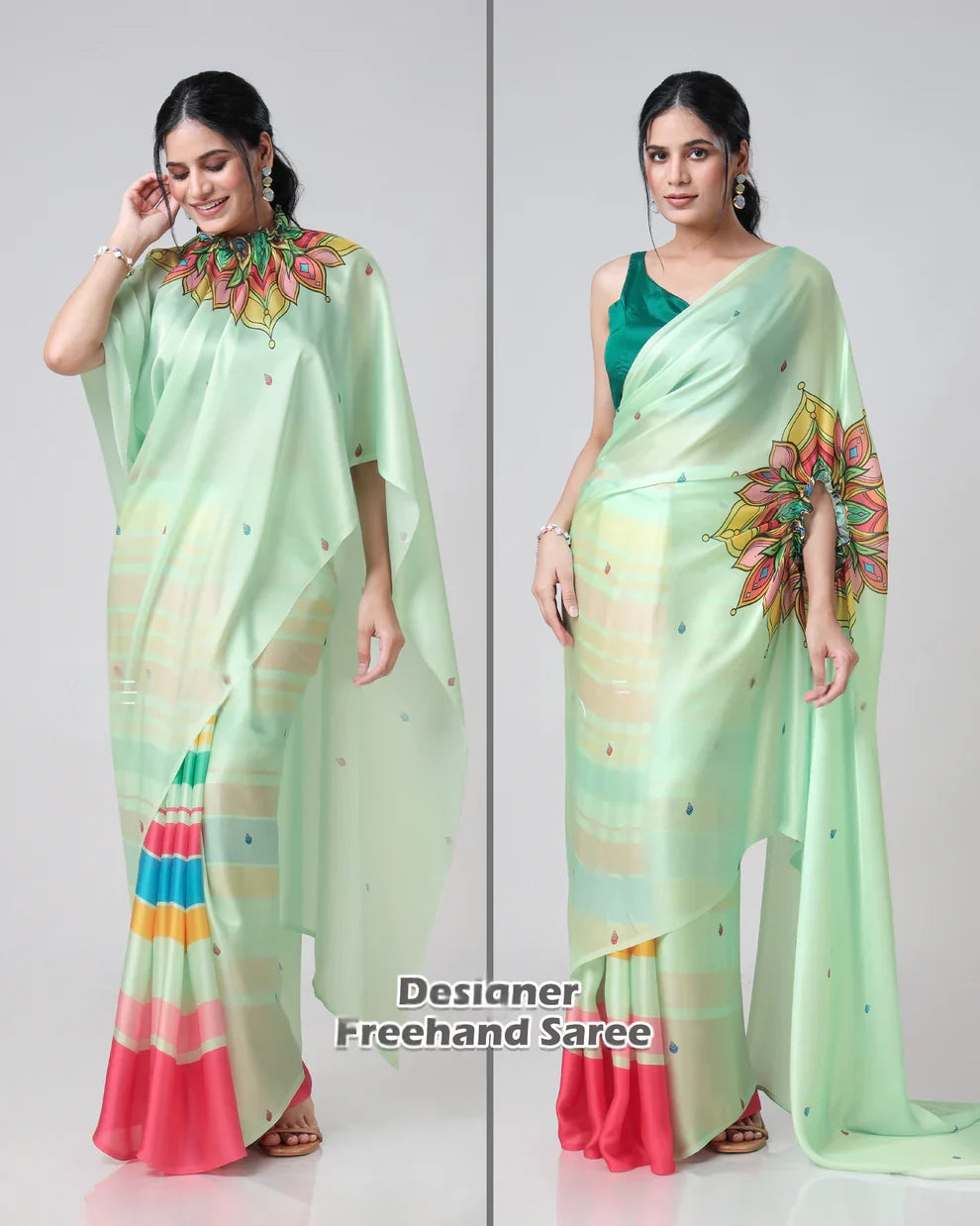 Vastrikaara Social Media Icon Mandalaa Stripes Freehand Designer Saree